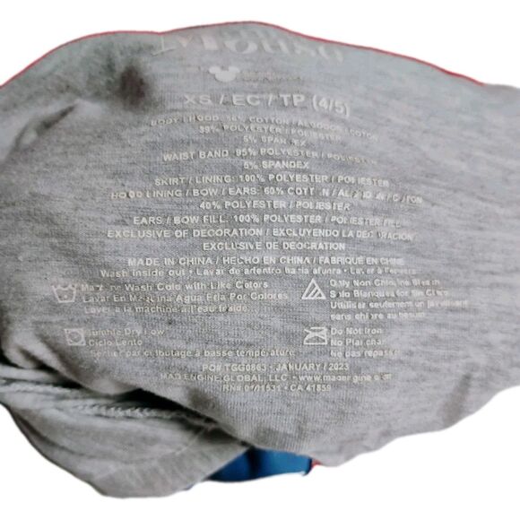 MINNIE MOUSE Disney Gray & Red Tulle Dress Hood with Ears - Sz Small 4/5 - Picture 7 of 7